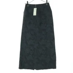 calmoo カルモー 花柄 ロング丈 フレアスカート 36 グレー レディース 古着