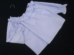 earth music&ecology アースミュージック＆エコロジー ストライプ オフショルダー ブラウス シャツ sizeF/青 ■◇ レディース