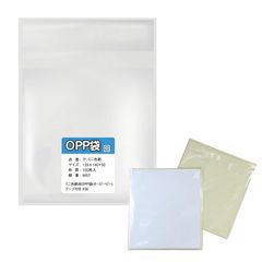 ミニ色紙用OPP袋 寸松庵サイズ 100枚入り 125x140+30mm 30ミクロン 本体側 開閉自在 テープ付き 透明 国産 0