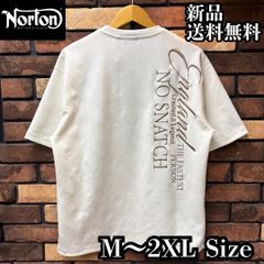 【Norton/ノートン】フェイクスウェードTシャツ 刺繍 ロゴ エンボス加工 半袖 日本限定 バイク バイカー ツーリング アメカジ ユニセックス 252N1037 セットアップ可能 オフホワイト White 新品 未使用 送料無料