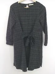 ◇ Perle Peche ペルルペッシュ チェック バックリボン 長袖 ミニ ワンピース サイズ 38 ブラック マルチ レディース P  【1301100002444】のサムネイル