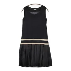 anatelier プリーツ ニット 切替 ノースリーブ サイズ38 ワンピース ブラック レディース アナトリエ【中古】5-0716S♪