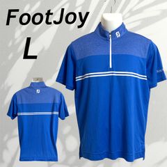 FootJoy フットジョイ メンズ ゴルフウェア  L 半袖 刺繍ロゴ FJ-S20-S07 ブルー系 (G07)★
