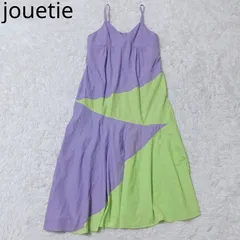 ジュエティ　ワンピース　キャミ　フレア　スポーティー　カジュアル　華やか　グリーン　パープル　Fサイズ