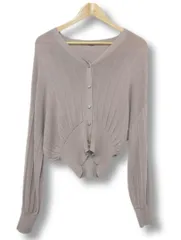 ④【送料無料】【極美品】ミラオーウェン Mila Owen ニットカーディガン ボレロ  グレーブラウン Oサイズ ■管理番号L28426AWS25-250107-50（510）