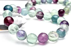 マルチカラー フローライト　12mm　128面カット ブレスレット 1個売り パワーストーン 天然石 _BG5531-12