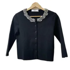 Blumarine◆ニットカーディガン I42 Lサイズ 黒 ブルマリン 秋 冬 Blumarine◇ニットカーディガン I42 Lサイズ 黒 ブルマリン 秋