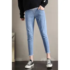 ☆ ライトブルー ☆ Lサイズ ☆ マタニティレギンスパンツ  美脚 レギパン  マタニティパンツ デニム マタニティー 服 マタニティウェア パンツ 妊婦服 レギパン レギンス デニムパンツ ズボン ボトムス 産前産後 おしゃれ かわいい