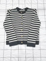 ◇ Θ ZARA ザラ ボーダー柄 長袖 ニット カーディガン サイズEUR M USA M MEX 28 ブラック ホワイト系 レディース E  【1507230000644】