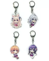 【中古】キーホルダー [単品] 集合 描き下ろしSDアクリルキーホルダー(4種) 「PS4/Switchソフト アルカナ・アルケミア ファミ通DXパック 3Dクリスタルセット」 同梱特典