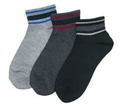 Moca＆Bunny ブラック グレー ダークグレー 23-25cm レディース 女性 用 ソックス 靴下 3足 セット 吸水 速乾 アンクル 丈 フワフワ 柔らかい ベーシック くるぶしレディース 三足組 伸縮性 やぶれにくい アンクル丈 [丈長足首ライン]