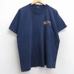 L/古着 半袖 ビンテージ Tシャツ メンズ 90s 地球 KAPL50 クルーネック 紺 ネイビー 25aug13 中古