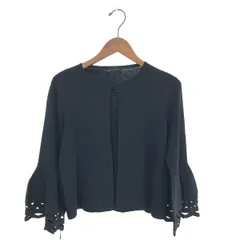 MADAM JOCONDE マダムジョコンダ フレアスリーブカーディガン サイズ:40 透かし編み使いニットジャケット    ブラック レディース / 240001167137のサムネイル