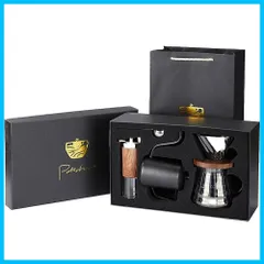 手動 コーヒーミル 2024新 キャリーイングキット手挽きコーヒードリップ用具セット ギフト コーヒー用品 アウトドア キャンプ用 ギフトボックス包装-6点セット