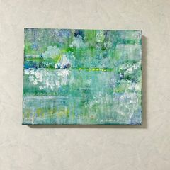 抽象画 f４ LOOK！ / 抽象画 キャンバス 33×24㎝ F4 原画1点のみ