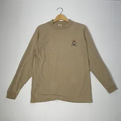 90's/90年代 ALORE USA製 HILTON HEAD スウェット ロンT ワンポイント刺繡 USA製 メンズ M ベージュ