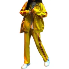 [RED RAY] [レッドレイ] レディース ジャージ 上下セット セットアップ スポーツウェア スウェット 上下 長袖 カジュアル パーカー トレーニングウェア かわいい カワイイ 可愛い おしゃれ オシャレ お洒落 かっこいい カッ [イエロー] [M]