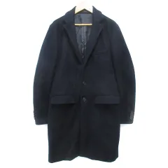 グローバルワーク GLOBAL WORK チェスターコート ロング丈 オープンカラー シングルボタン S 紺 ネイビー /FF4