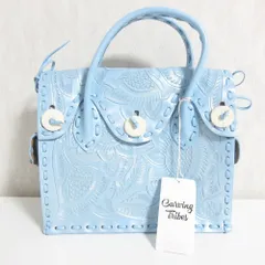 未使用 21SS Carving Tribes カービングトライブス グレースコンチネンタル Maestra マエストラS ハンドバッグ メタリックブルー レディース 古着 中古 USED