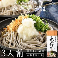 そば 蕎麦 永平寺そば 3人前 半生 つゆ付き 永平寺御用達 福井 お土産 蕎麦 贈答 ギフト