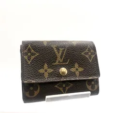 LOUIS VUITTON ルイヴィトン　モノグラム　ポルトモネ　プラ　コインケース  小銭入れ　PVC×レザー ブラウン　ゴールド金具　フランス製　刻印あり