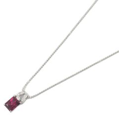 ジュエリー JEWELRY ネックレス ガーネット ダイヤモンド ネックレス ｶﾞｰﾈｯﾄ 4.0g 首回35.5/39.5㎝ K18WG（ホワイトゴールド） ダイヤモンド ネックレス レディース Used A