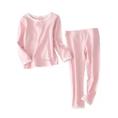 130_ピンク （マソンナーニ）Masonanic キッズパジャマ 綿素材 女の子 ルームウェア ピンク 長袖 上下 2点セット 部屋着 ナイトウェア ガールズ 100－150cm (130cm, ピンク)