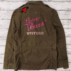 【00's】HYSTERIC GLAMOUR ヒステリックグラマー ミリタリー ジャケット/Love Buzz スパンコール 刺繍 ロゴ/00年代 Y2K ヴィンテージ アーカイブ/Fサイズ/2AB-6470/ 服飾 (72-2025-0710-KO-004)