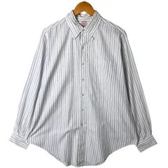 古着 80~90年代 ブルックスブラザーズ Brooks Brothers MAKERS 長袖 ボタンダウンストライプシャツ USA製 メンズL相当/eaa543610