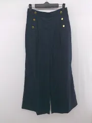 ◇ BEAMS HEART ビームスハート 大人女子 金ボタン タック ワイド パンツ サイズS ネイビー レディース P  【1306120006571】のサムネイル