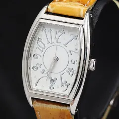 ディズニー ミッキーマウス QZ 白文字盤 トノー型 レディース腕時計 OSW 2000000 NSK