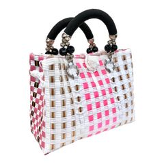 パサールバッグSサイズ　BLACK/WHITE　かごバッグ　プラバッグ