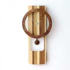 壁掛け時計 壁掛時計 掛け時計 掛時計 木製 おしゃれ 天然木 無垢 文字盤なし カフェ モダン ナチュラル ウォールクロック振り子 モザイク