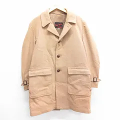 L/古着 長袖 ウール コート メンズ 90s ロング丈 ベージュ カーキ 23nov02 中古 アウター