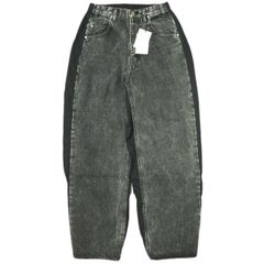 新品 stein シュタイン 24SS 日本製 NYLON COMBINATION CHEMICAL BLEACHED DENIM JEANS ナイロンコンビネーションケミカルブリーチデニム ST.782 M BLACK ドッキング ジーンズ パンツ