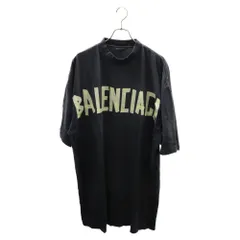 【BALENCIAGA】セキュリティテープ ロゴ オーバーサイズ Tシャツ Men's Security Tape Logo T-shirt Oversized in Black Faded