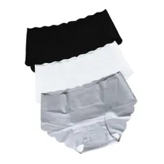 ☆ ホワイト×グレー×ブラック ☆ 2XL ☆ レディース シームレス ショーツ 3枚セット pk820 レディース ショーツ シームレス 3枚 セット シームレスショーツ 下着 パンツ パンティ アンダーウェア シームレスパンツ スタンダード インナーウェア