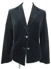 【送料無料】【美品】インディヴィ INDIVI ベロアジャケット テーラードジャケット 黒 Mサイズ38■管理番号L13788AWS18-180329-50（2）6/17