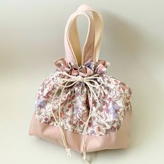 保冷巾着　リバティ　ブランブル　持ち手付き