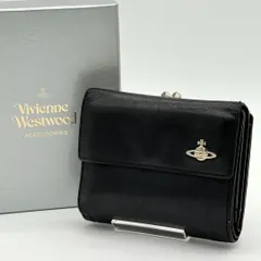 【良品】ヴィヴィアンウエストウッド 三つ折り がま口財布 オーブ ブラック