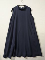 IT/G17B uniqlo ユニクロ ドレープ ワンピース ノースリーブ L ネイビー