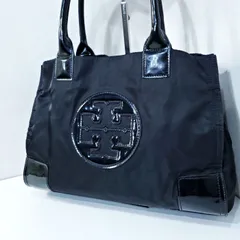 トリーバーチ Tory Burch ナイロン エナメル パテントレザー トートバッグ ブラック 黒 4955112e20241114