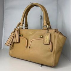 コーチ COACH ハンドバッグ がま口 フリンジ レザー キャメル　NF1273–21197
