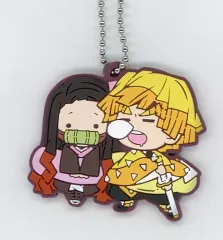 【中古】雑貨 竈門禰豆子＆我妻善逸 「鬼滅の刃 キャラばんちょうこう ラバーマスコット 漆ノ型」