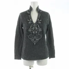 ヴィヴィアンタム VIVIENNE TAM ニット セーター スキッパー プルオーバー 長袖 刺繍 アルパカ混 ウール混 0 XS グレー 黒 ブラック /SI34のサムネイル