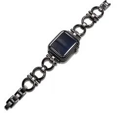 Royce&Roland 互換品 代替品/互換品 チェーンバンド おしゃれ 時計 メタル/シルバー 工具不要/メンズ レディース ギフト プレゼント applewatch アップルウォッチ 40mm(ブラック,  40mm 41mm 42mm)