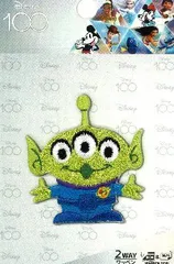 FST-D01Y2719刺しゅう ワッペン （ トイ ストーリー エイリアン )（ Disney 100 ディズニー 100周年 キャラクターワッペン アップリケ アイロン 刺繍 キッズ 子供 男の子 入園 入学 )