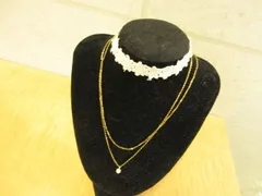 WILLSELECTION ウィルセレクション ネックレス チョーカー レース コットンパール チェーン ホワイト ゴールド 巾着付き