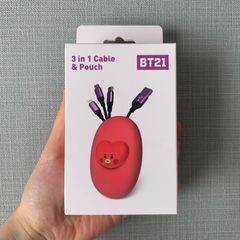 【TATA】テテ BTS BT21 3in1 ケーブル シリコンポーチ