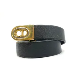 Christian Dior クリスチャン　ディオール　ベルト　ウエスト　レザー　ロゴバックル　ゴールド金具